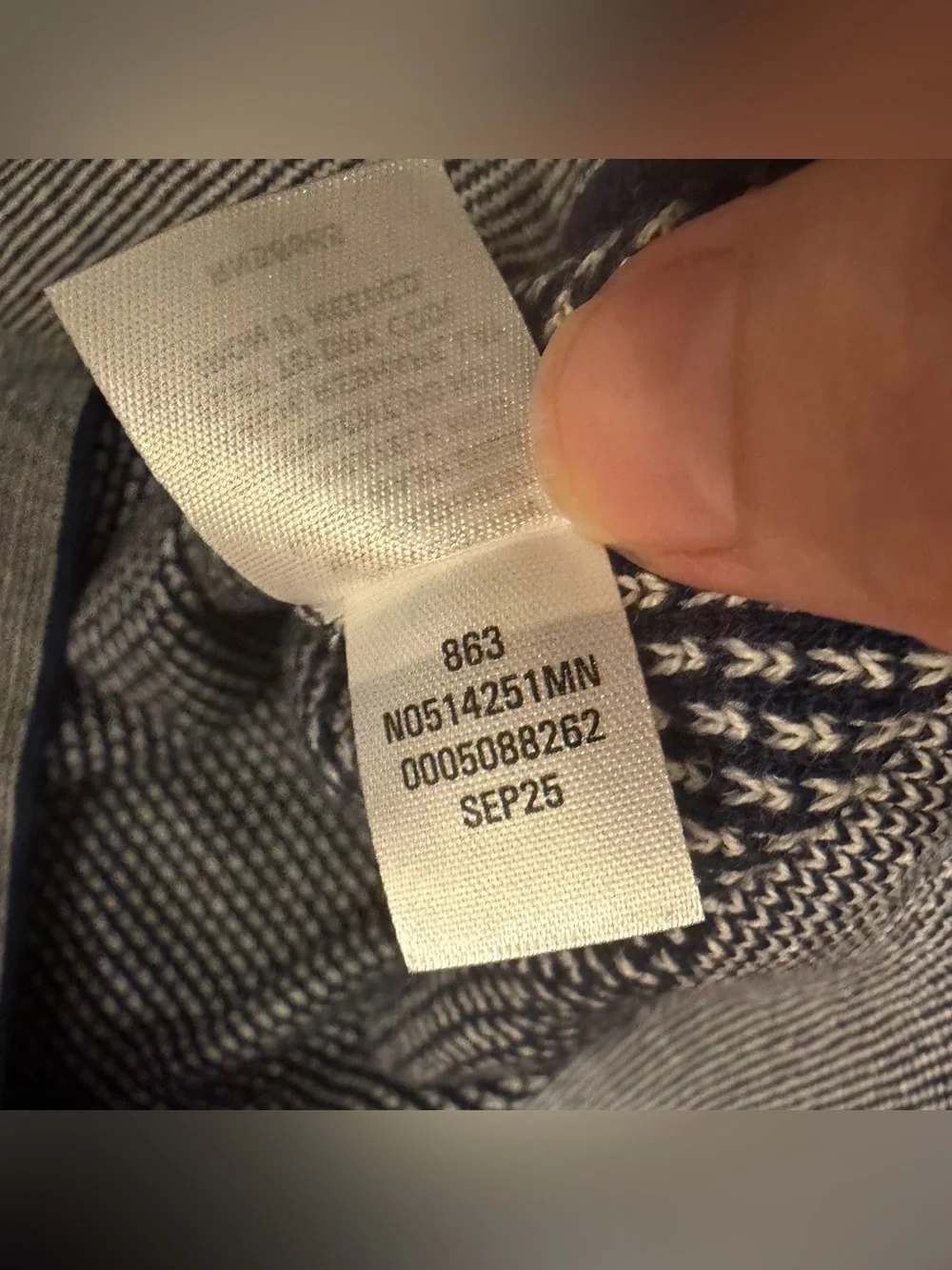 NWT Nordstrom Men's XL Navy & Oatmeal Birdseye Cashmere Cotton Sweater
